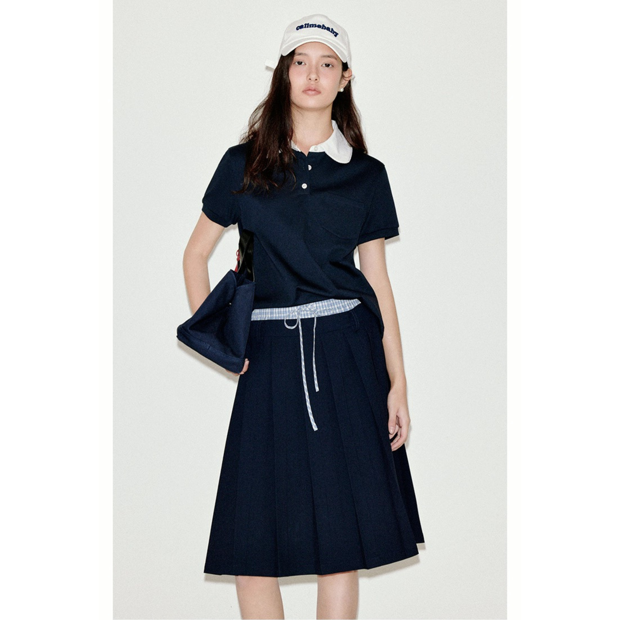 Van Lowe Blume Retro Collegiate Pleated Skirt – Double Waist Casual Summer Skirt for Women 2025