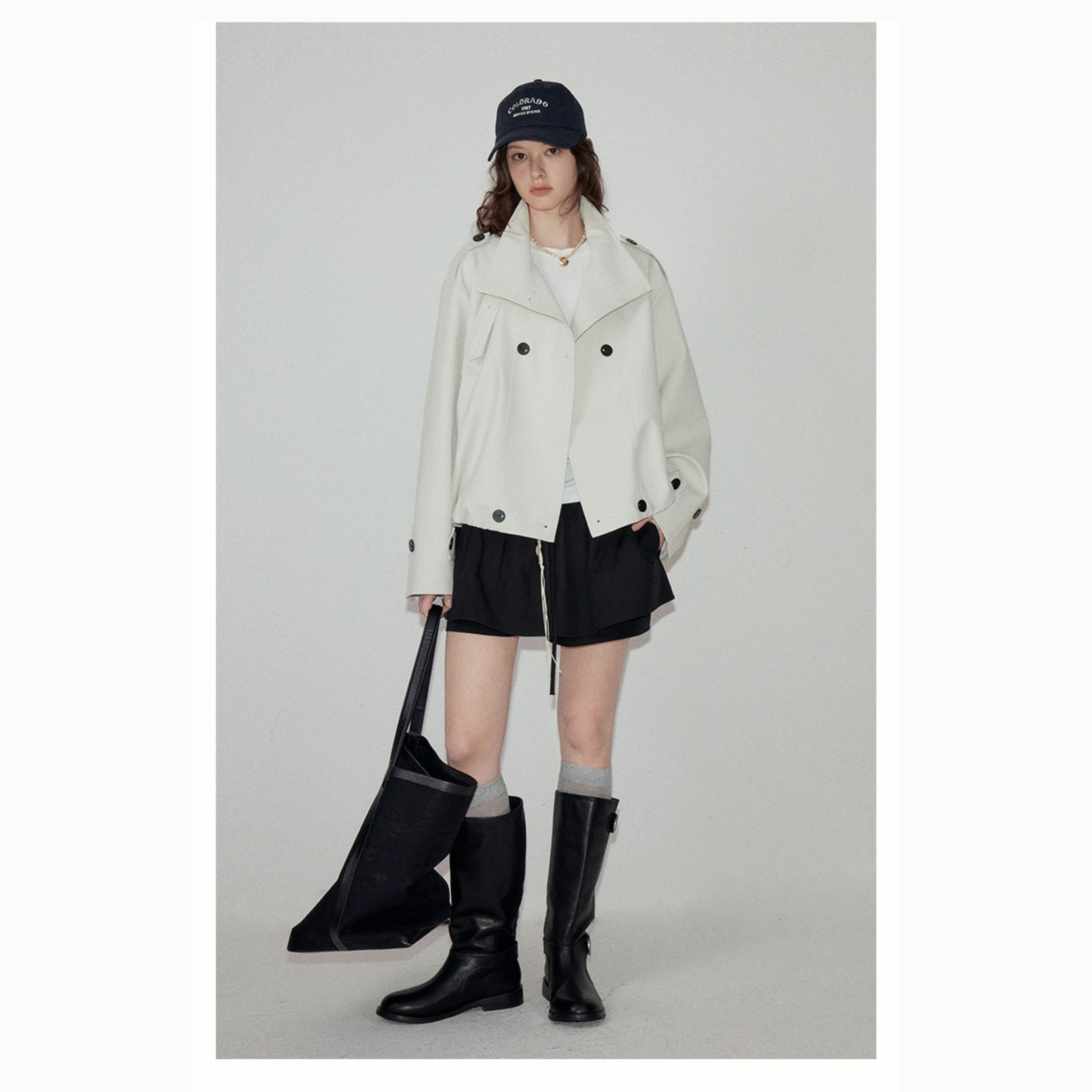 Van Lowe Blume Fashion Minimalist Cropped Trench Coat – Playful Bud Hem, Sweet & Sassy Women’s Spring Jacket