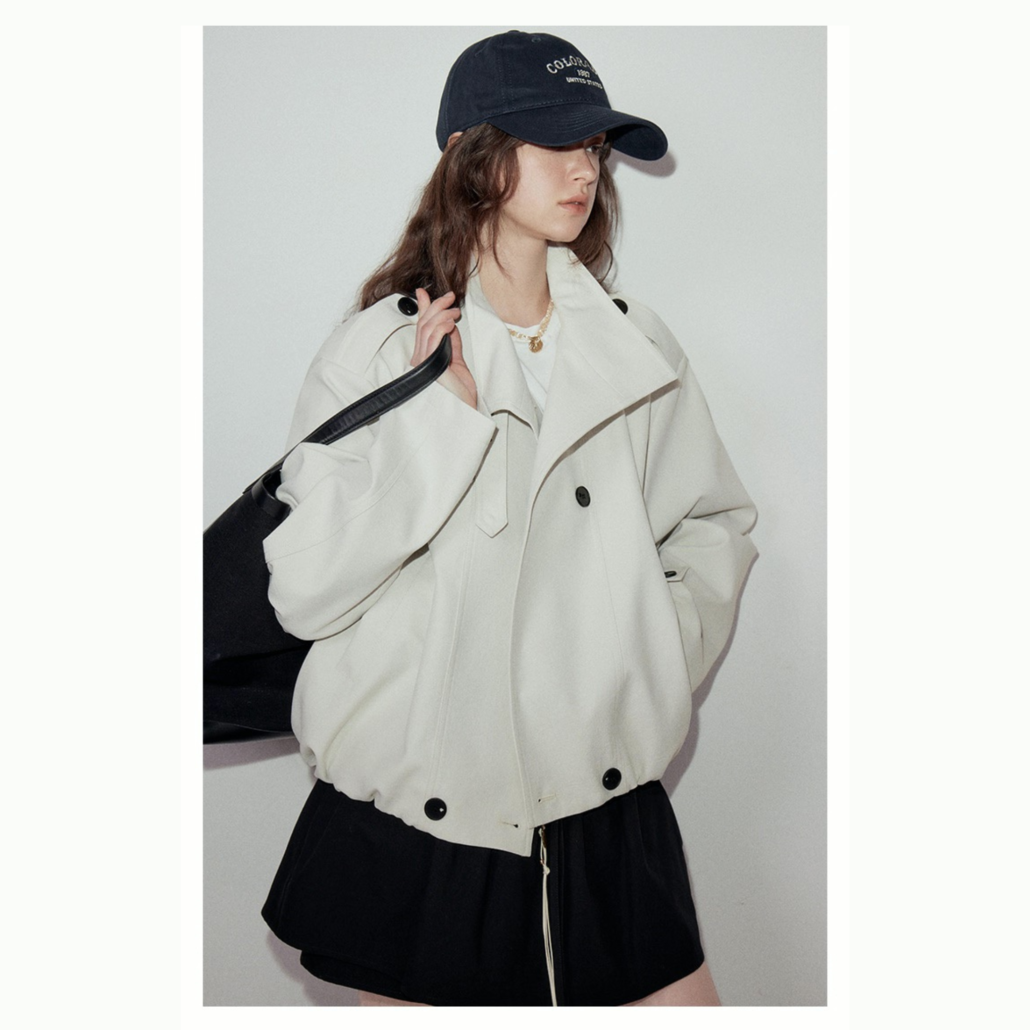 Van Lowe Blume Fashion Minimalist Cropped Trench Coat – Playful Bud Hem, Sweet & Sassy Women’s Spring Jacket