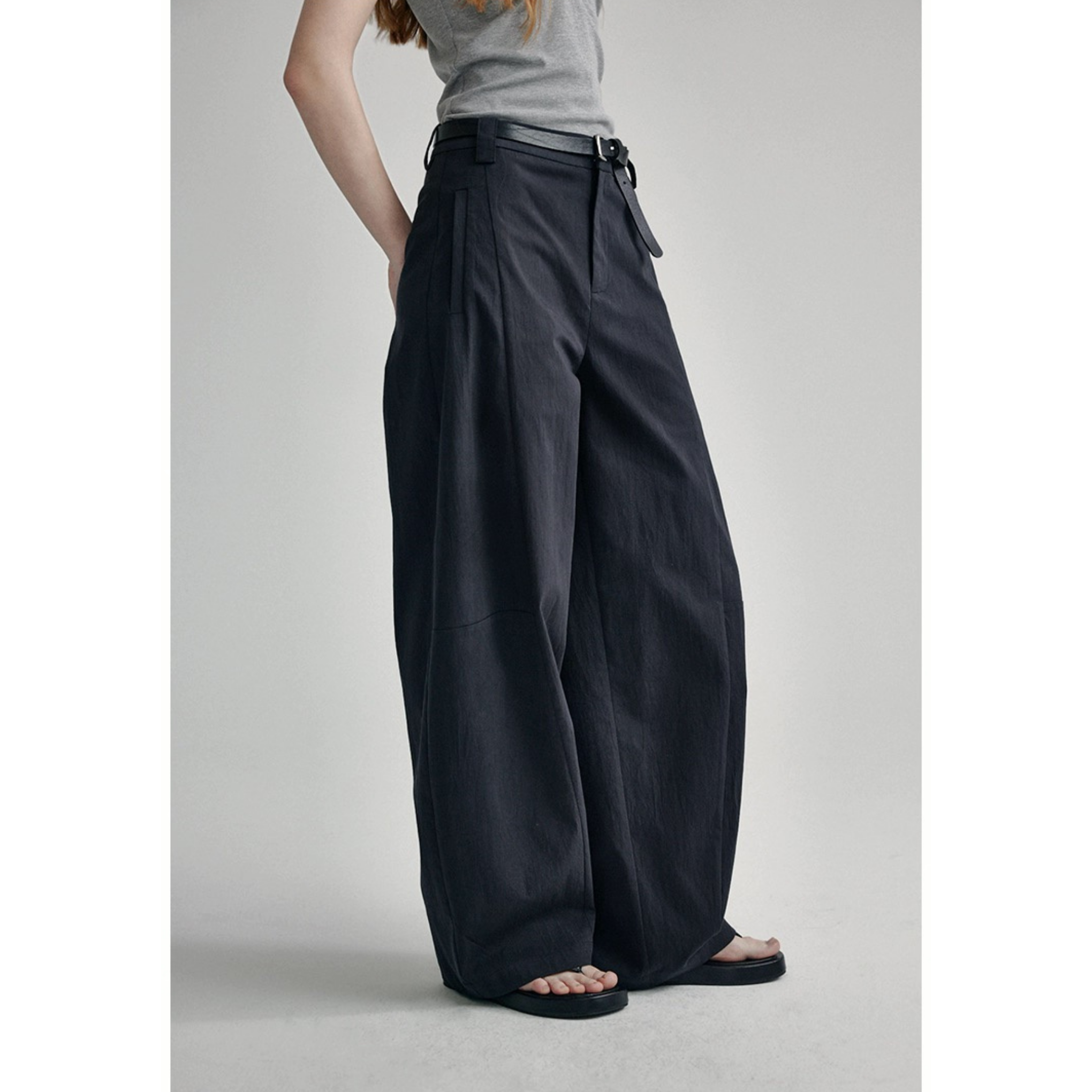 White Straight Leg Casual Pants Women's High Waist Slim Cotton 2025 Summer Loose Scimitar Pants Versatile Wide-leg Pants