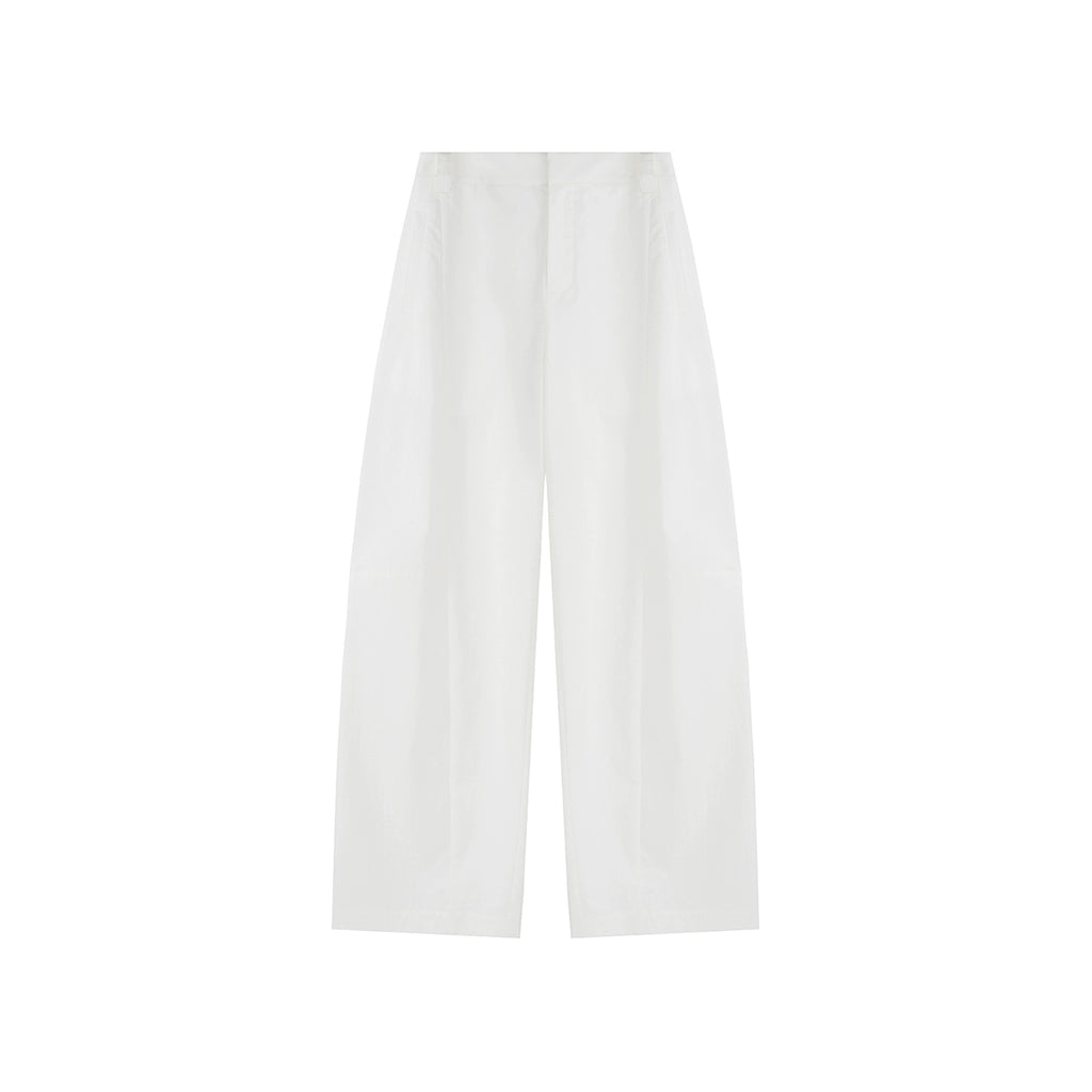 White Straight Leg Casual Pants Women's High Waist Slim Cotton 2025 Summer Loose Scimitar Pants Versatile Wide-leg Pants