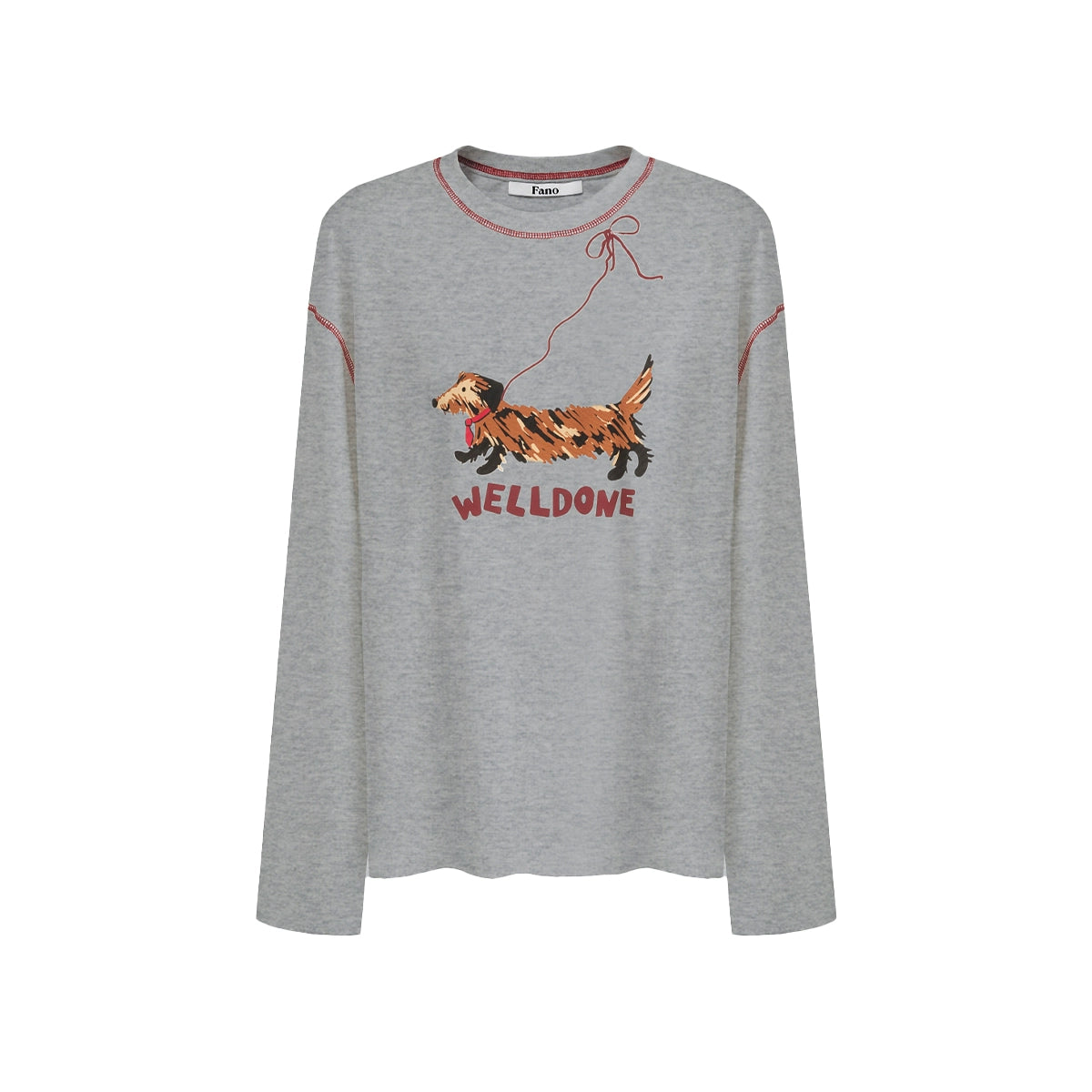 Van Lowe Blume Women’s Long Sleeve T-Shirt – Lazy Wind Leash Puppy Print, Fun Fall 2025 Casual Top